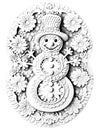 Frosty Snowman Mandala Coloring Page